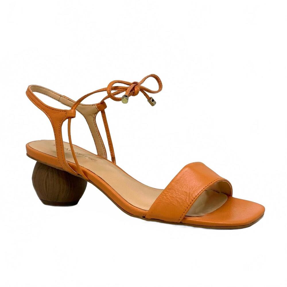 NEW BRUNO MENEGATTI women's annette leather sandal in orange